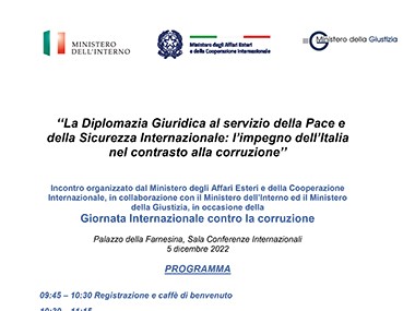 La Diplomazia Giuridica al servizio della Pace e della Sicurezza Internazionale: l’impegno dell’Italia nel contrasto alla corruzione