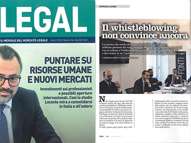 Articolo su “Legal” gennaio - febbraio 2017