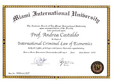 Riconoscimento dalla Miami International University